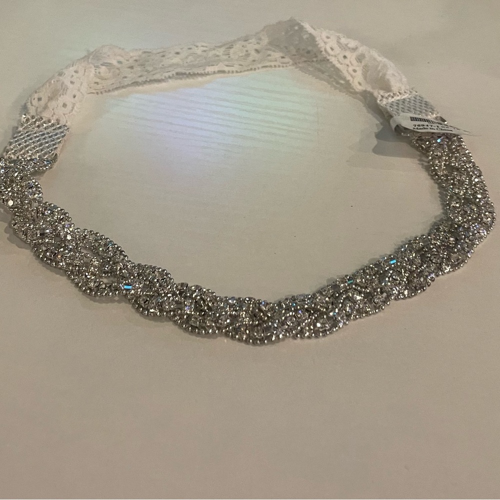 Crystal embellished lace headband brand new